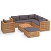 vidaXL 8 Piece Patio Lounge Set with Dark Gray Cushion Solid Teak Wood