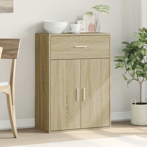 vidaXL Sideboard Sonoma Oak 23.6"x11.8"x33.1" Engineered Wood