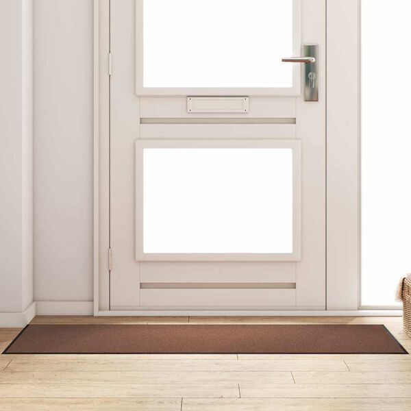 vidaXL Doormat Brown and Black 23.6" x 70.9" Polypropylene and vinyl