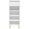 vidaXL Shoe Cabinet White Engineered wood, Solid eucalyptus wood Compact