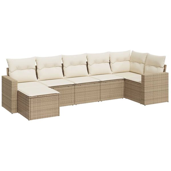 vidaXL Garden Sofa Set Beige and cream white