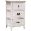 vidaXL Side Cabinet White and wood color Paulownia wood