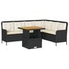 vidaXL Patio Sofa Set Black and cream white