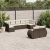 vidaXL Garden Sofa Set Brown PE rattan Large Adjustable Feet