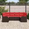 vidaXL Sofa Set with Cushion 6 pcs Brown Synthetic: Poly Rattan