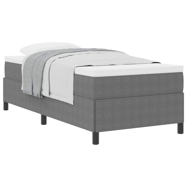 vidaXL Box Spring Bed Light Grey 39.37 x 78.74 in Velvet