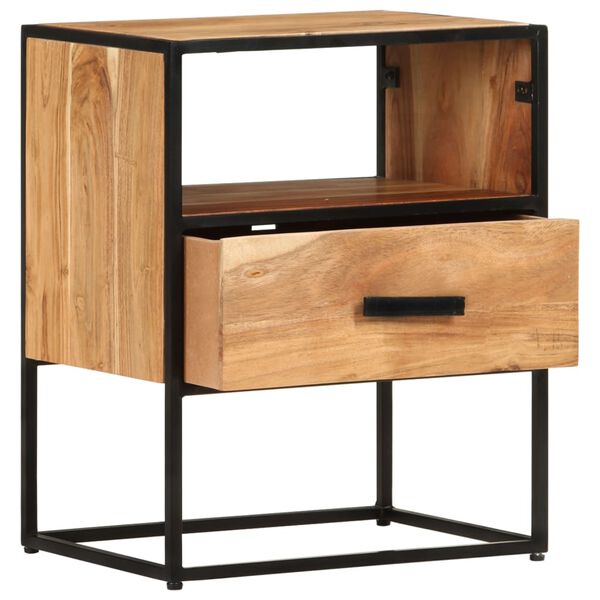 vidaXL Bed Cabinet Natural brown, black