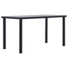 vidaXL Dining Table Black and Concrete Grey MDF, Metal 55.1 x 27.6 in
