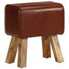 vidaXL Bok Bench Brown and natural Genuine leather, solid mango wood Small