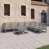 vidaXL Garden Lounge Set Grey Solid pine wood Medium Modular