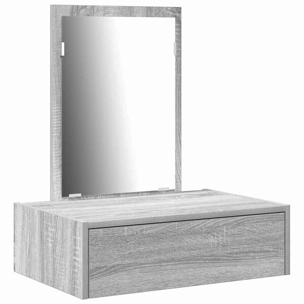 vidaXL Dressing Table Grey 23.62 x 15.75 x 27.56 in Engineered Wood