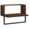 vidaXL Wall Shelf Brown Oak Engineered wood, metal Compact Wall Shelf