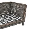 vidaXL Dog Basket Grey & Black and White Willow & Fabric