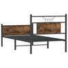 vidaXL Bed Frame Smoked Oak Engineered Wood and Steel Small Single