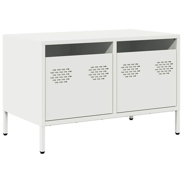 vidaXL TV Cabinet White Cold-rolled steel 26.8 in x 15.4 in x 17.1 in