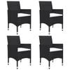 vidaXL Garden Dining Set Chair: Black, Cushion: Cream White