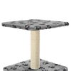 vidaXL Cat Tree Grey with black paw prints