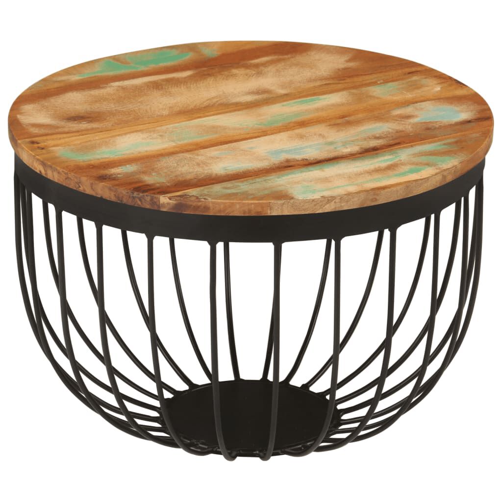 vidaXL Coffee Table Multicolor Solid reclaimed wood, steel Small