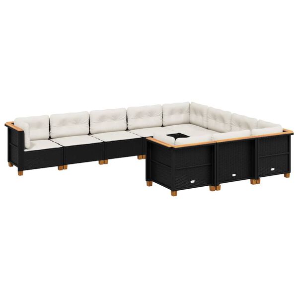 vidaXL Garden Sofa Set Black