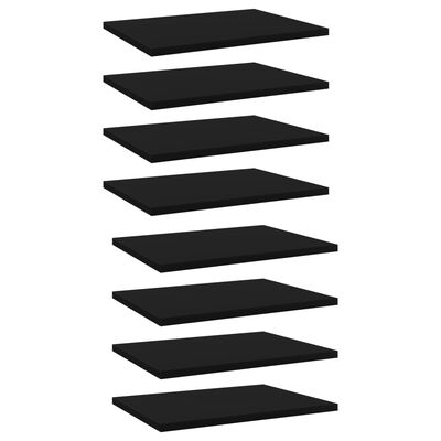 vidaXL Bookshelf Boards 8 pcs Black 15.7"x11.8"x0.6" Chipboard