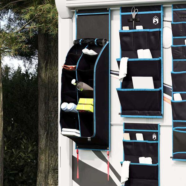 vidaXL Storage Bag with Storage Black and Blue 55.12 x 16.93 in Oxford