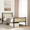 vidaXL Bed Frame Sonoma Oak Steel Twin Bed Frame Rectangular Modern