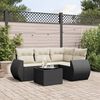 vidaXL Garden Sofa Set Black, Cream White