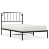 vidaXL Bed Frame Black Powder-Coated Steel 42.1 x 79.9 in Bed