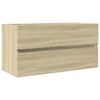 vidaXL Bathroom Furniture Set Sonoma oak, White Engineered wood, Ceramic
