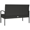 vidaXL Garden Bench Black PE rattan, powder-coated steel, foam Small