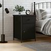 vidaXL Bedside Cabinet Black Engineered wood, Iron Standard