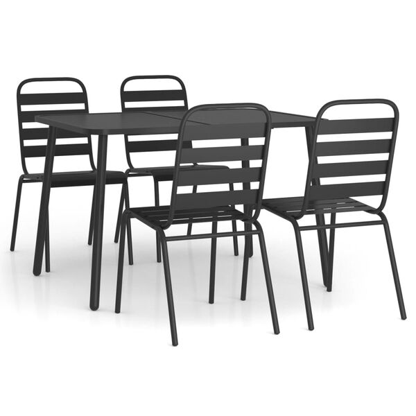 vidaXL Garden Dining Set Anthracite Steel (e-coated and powder-coated)