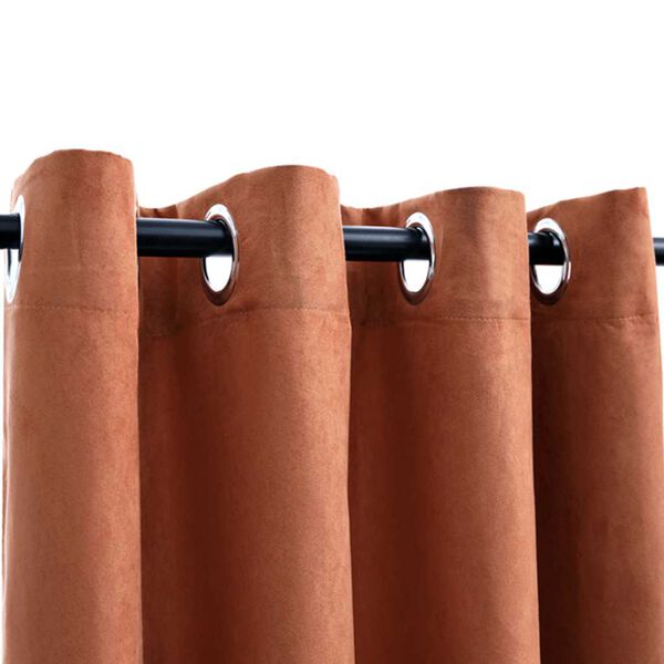 vidaXL Blackout Curtains with Metal Rings 2 pcs Rusty 55.1x88.6"