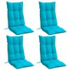 vidaXL Highback Chair Cushion Set of 4 Turquoise