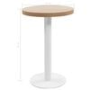 vidaXL Bistro Table Light Brown, White MDF, Steel Compact Bistro Table