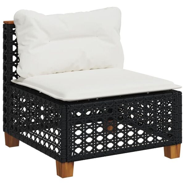 vidaXL Garden Sofa Set Black, Cream White