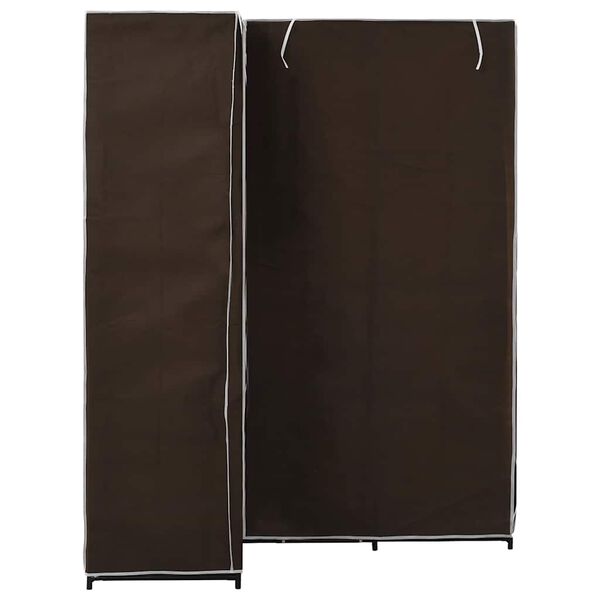 vidaXL Wardrobe Brown Iron tube 51.2 x 34.3 x 66.5 in Wardrobe