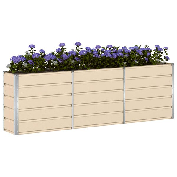 vidaXL Planter Ivory 160 x 40 x 75 cm Steel