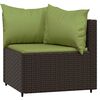 vidaXL Patio Corner Sofa Brown, Green