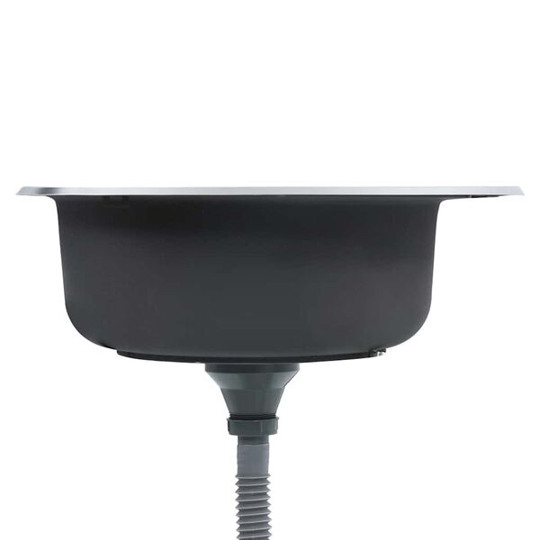 vidaXL Kitchen Sink with Strainer Stainless Steel