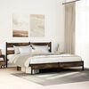 vidaXL Bed Frame Smoked Oak Steel, Engineered Wood King Size Bed Frame