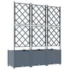vidaXL Garden Planter 3 pcs LiGht Grey 47.24 x 15.75 x 56.30 in Steel