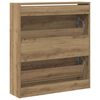 vidaXL Shoe Cabinet Smoked Oak Engineered Wood Compact Shoe Cabinet