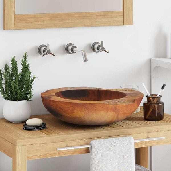 vidaXL Basin Solid Teak 17.7"