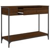 vidaXL Console Table Brown Oak Engineered wood, metal Narrow