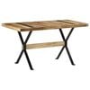 vidaXL Dining Table Natural Mango Wood Rough Mango Wood, Powder-Coated Steel
