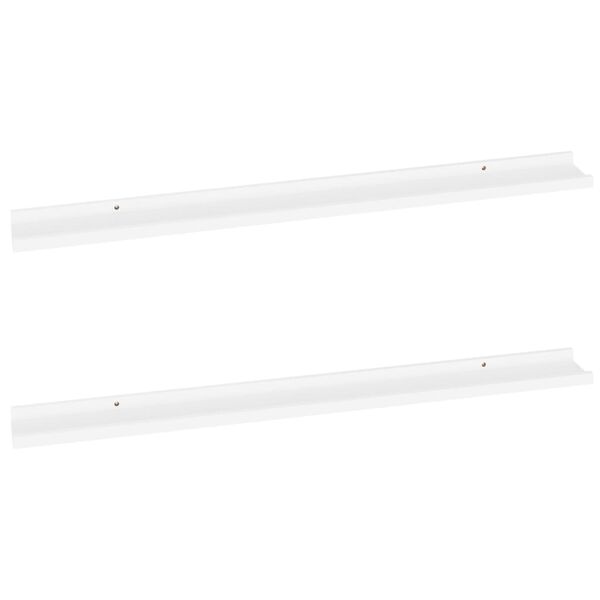vidaXL Wall Shelf Set of 2 White MDF Medium Wall mounting Wall Shelf