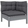 vidaXL Garden Lounge Set Gray, Anthracite Solid pine wood, 100% polyester