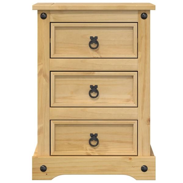 vidaXL Bedside Cabinet Honey Solid pine wood, engineered wood, metal