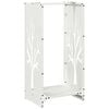 vidaXL Firewood Rack White 15.7x11.8x31.5" Cold-rolled steel